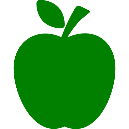 apple black silhouette with a leaf
