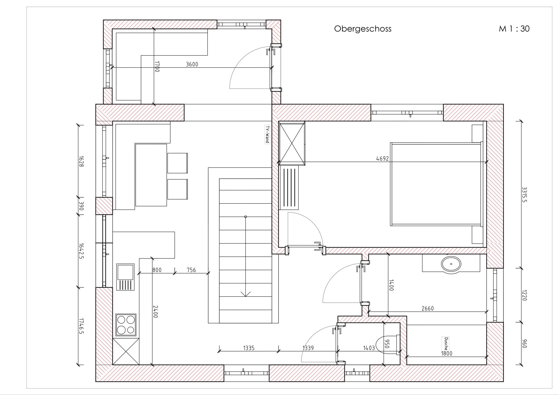 Grundrissplan Obergeschoss 26.04.2023